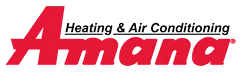 Amana logo representing a trusted brand in heating and air conditioning systems.